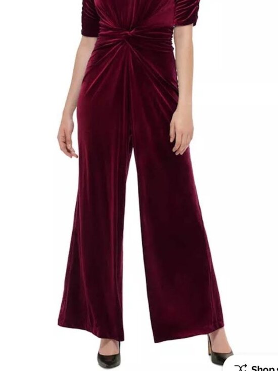 Vince Camuto Pants - Vince Camuto Velvet Twist-Front Jumpsuit
